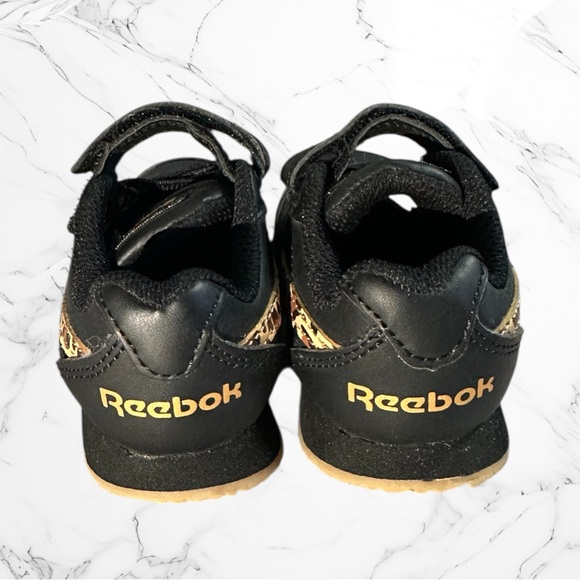Reebok Classic Jogger 3.0 Sneaker Toddler Size 6 Black with Cheetah Print - Picture 2 of 4